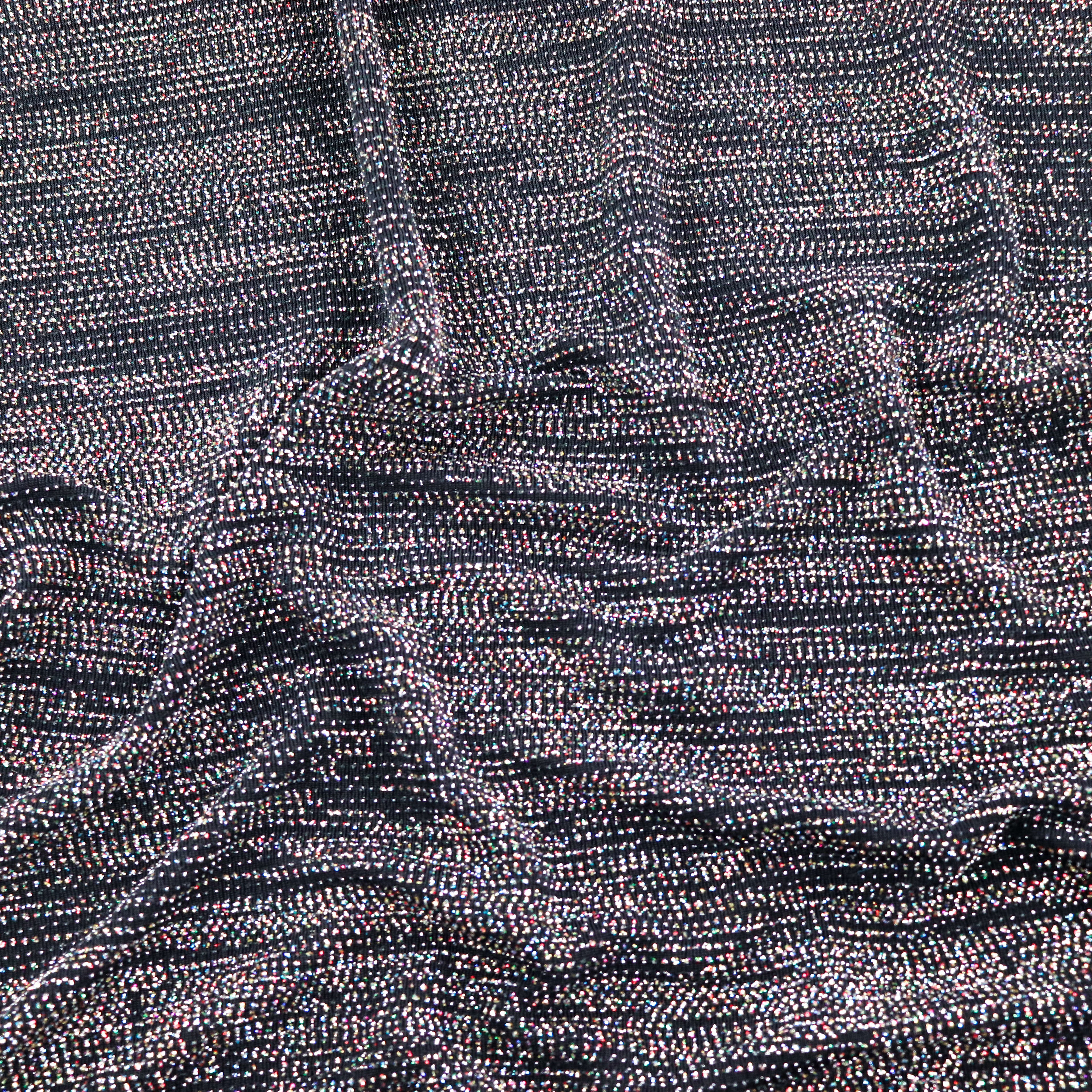 Rainbow Glitter Lurex All Way Stretch Fabric