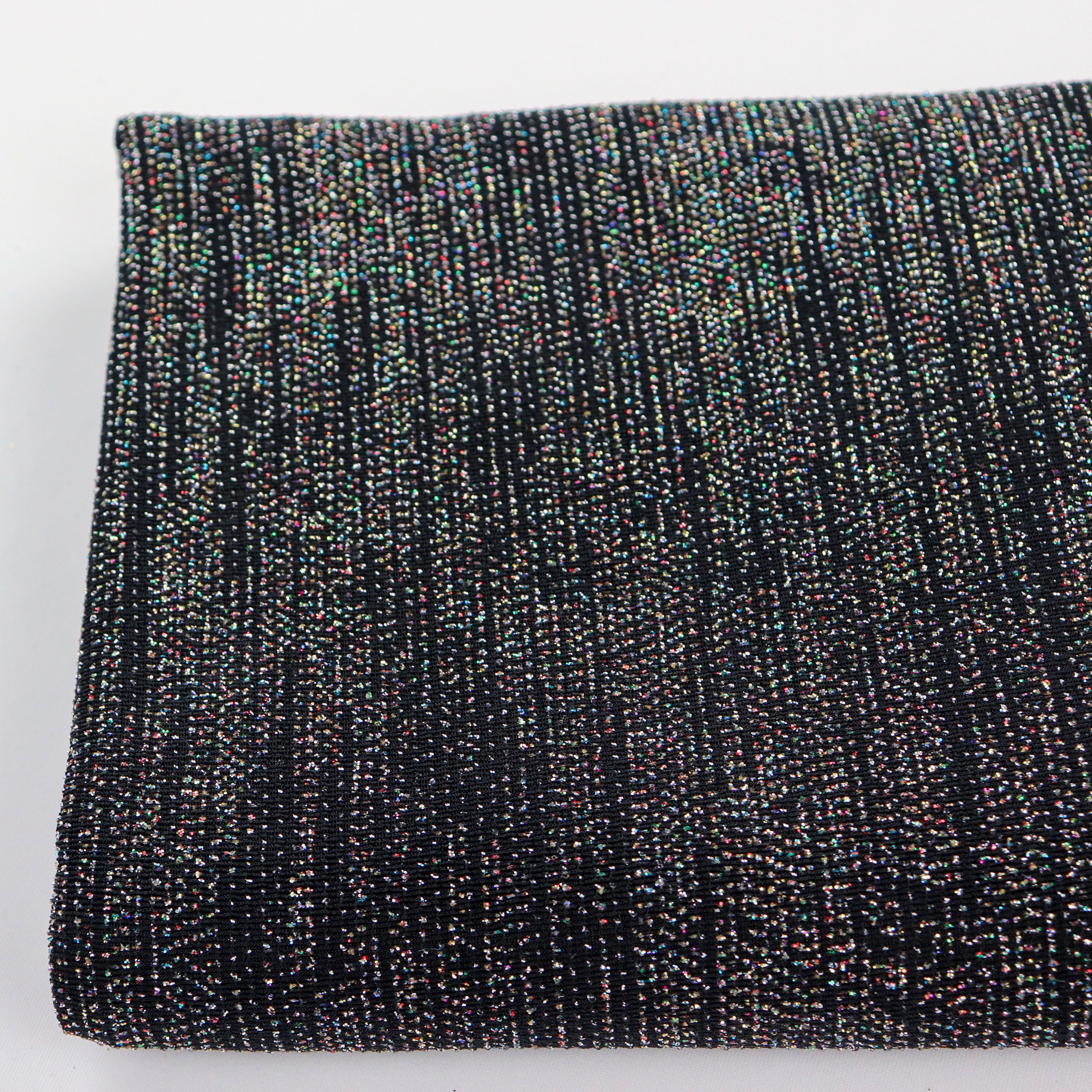 Rainbow Glitter Lurex All Way Stretch Fabric