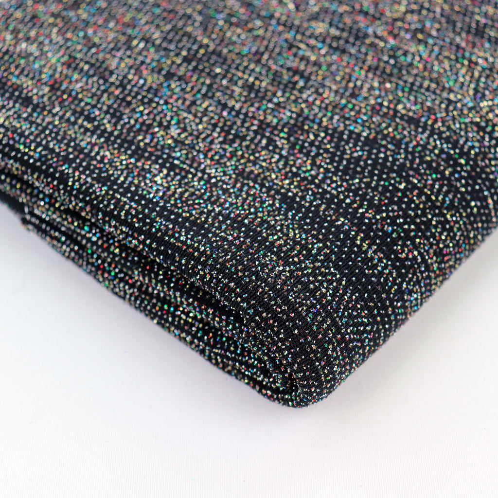 Rainbow Glitter Lurex All Way Stretch Fabric