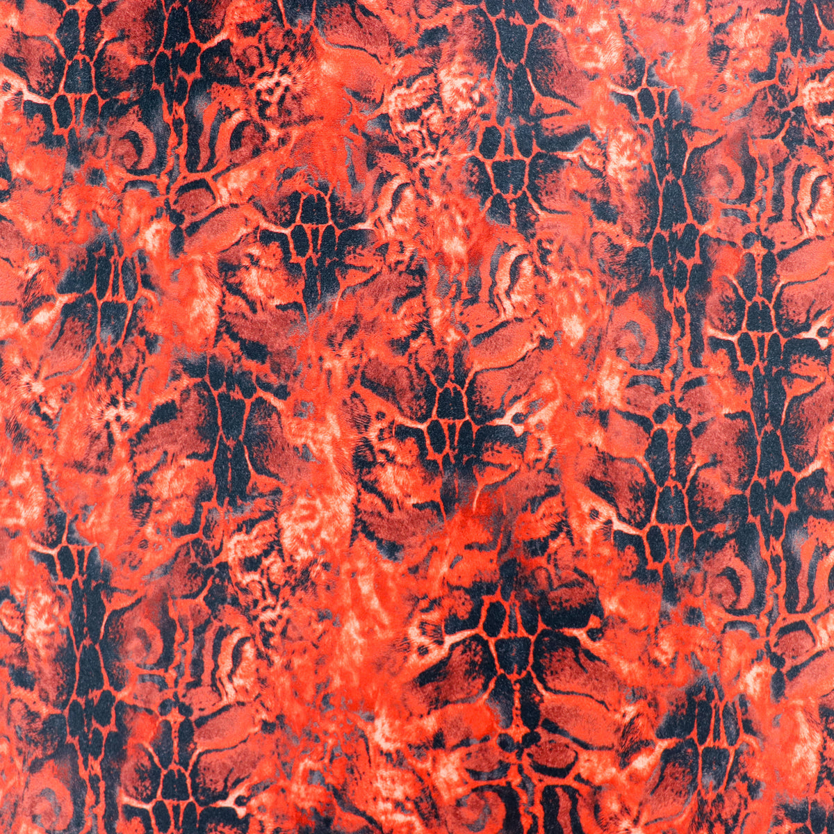 Red & Black Abstract Leopard Animal Print Spandex All Way Stretch Fabric