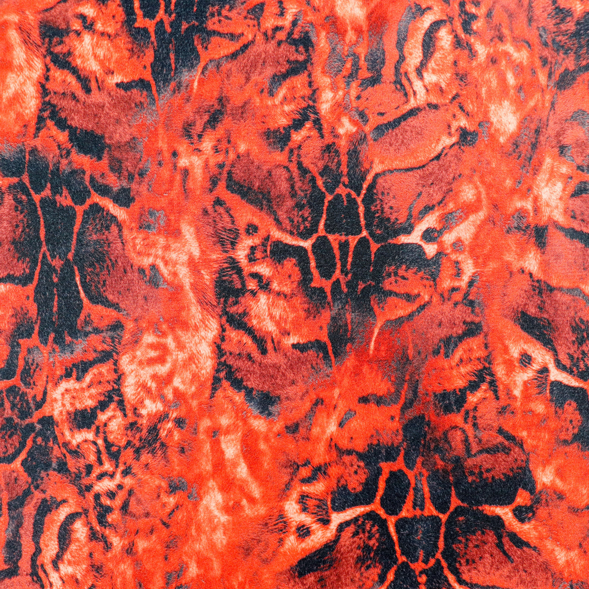 Red & Black Abstract Leopard Animal Print Spandex All Way Stretch Fabric