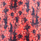 Red & Black Abstract Leopard Animal Print Spandex All Way Stretch Fabric