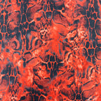 Red & Black Abstract Leopard Animal Print Spandex All Way Stretch Fabric