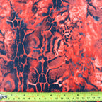 Red & Black Abstract Leopard Animal Print Spandex All Way Stretch Fabric