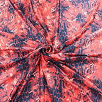Red & Black Abstract Leopard Animal Print Spandex All Way Stretch Fabric