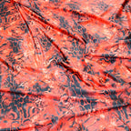 Red & Black Abstract Leopard Animal Print Spandex All Way Stretch Fabric
