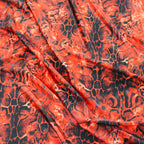 Red & Black Abstract Leopard Animal Print Spandex All Way Stretch Fabric