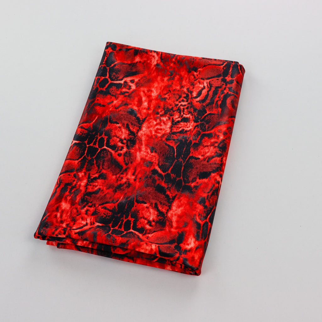 Red & Black Abstract Leopard Animal Print Spandex All Way Stretch Fabric