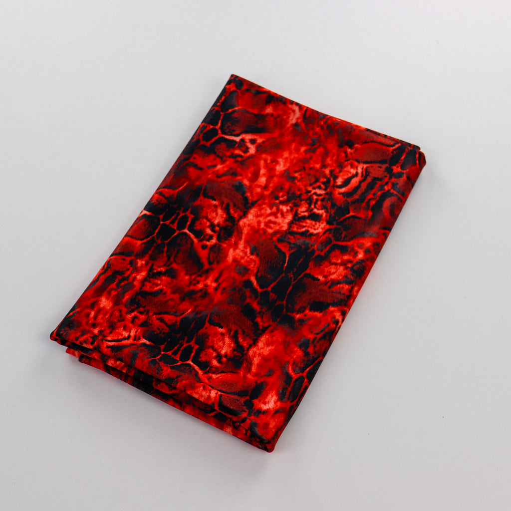 Red & Black Abstract Leopard Animal Print Spandex All Way Stretch Fabric