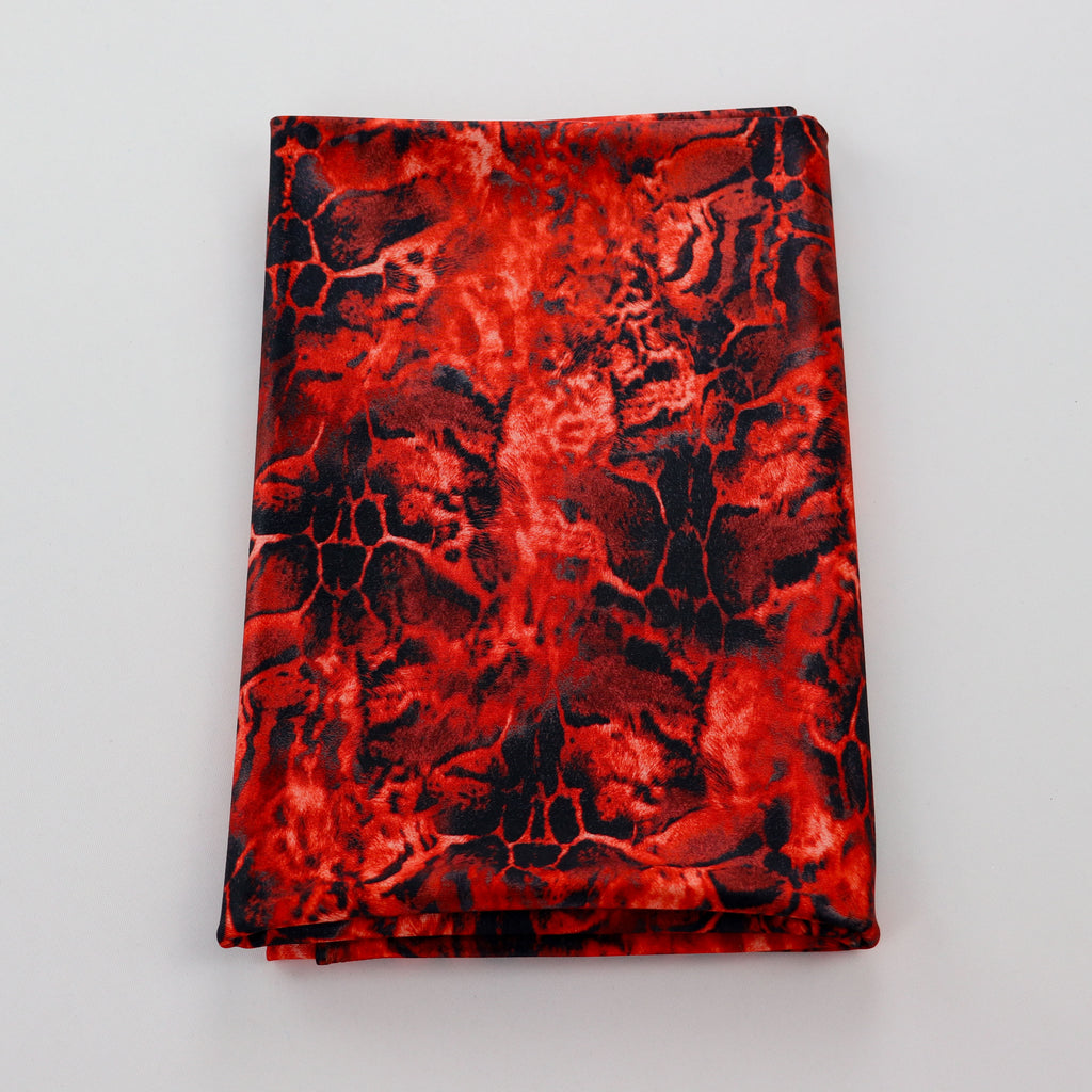 Red & Black Abstract Leopard Animal Print Spandex All Way Stretch Fabric