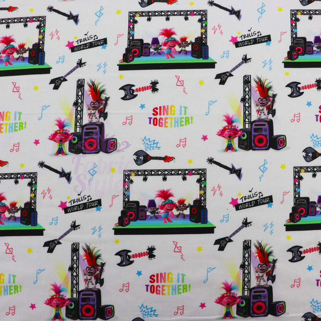 Trolls Sing It Cotton Fabric