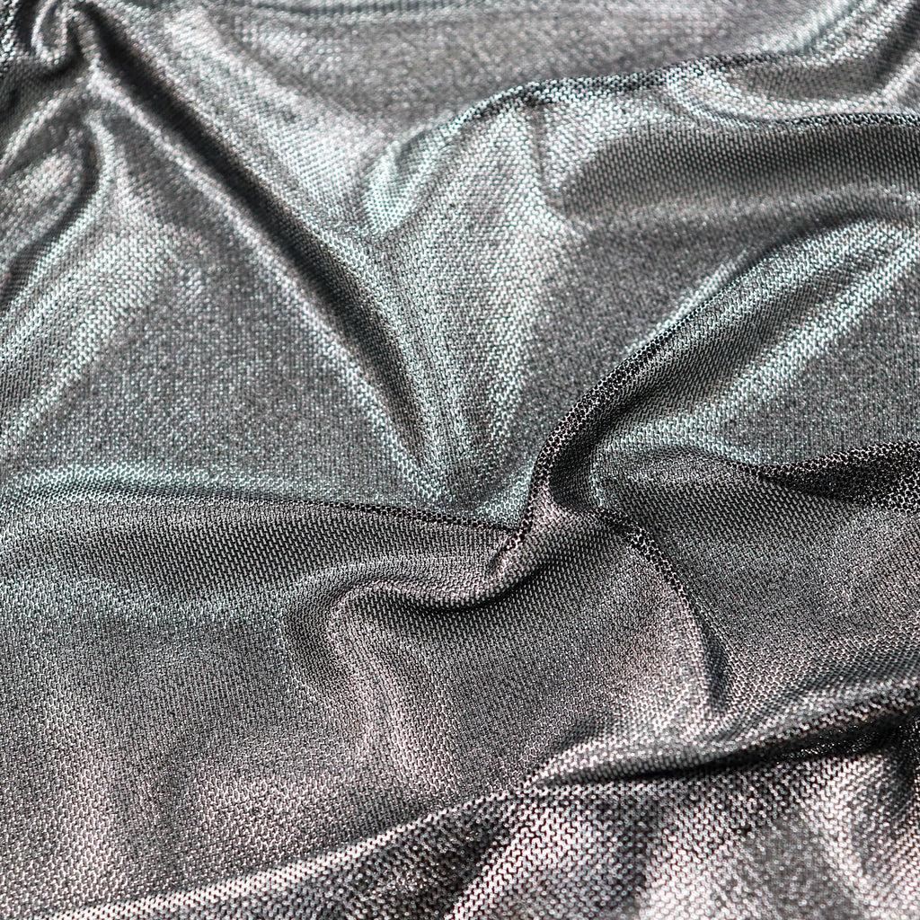 Silver Foil Power Mesh Fabric