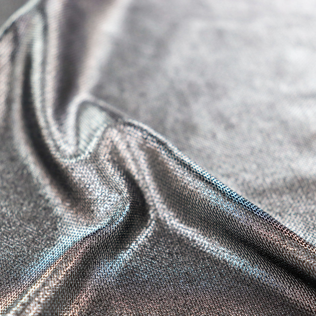 Silver Foil Power Mesh Fabric