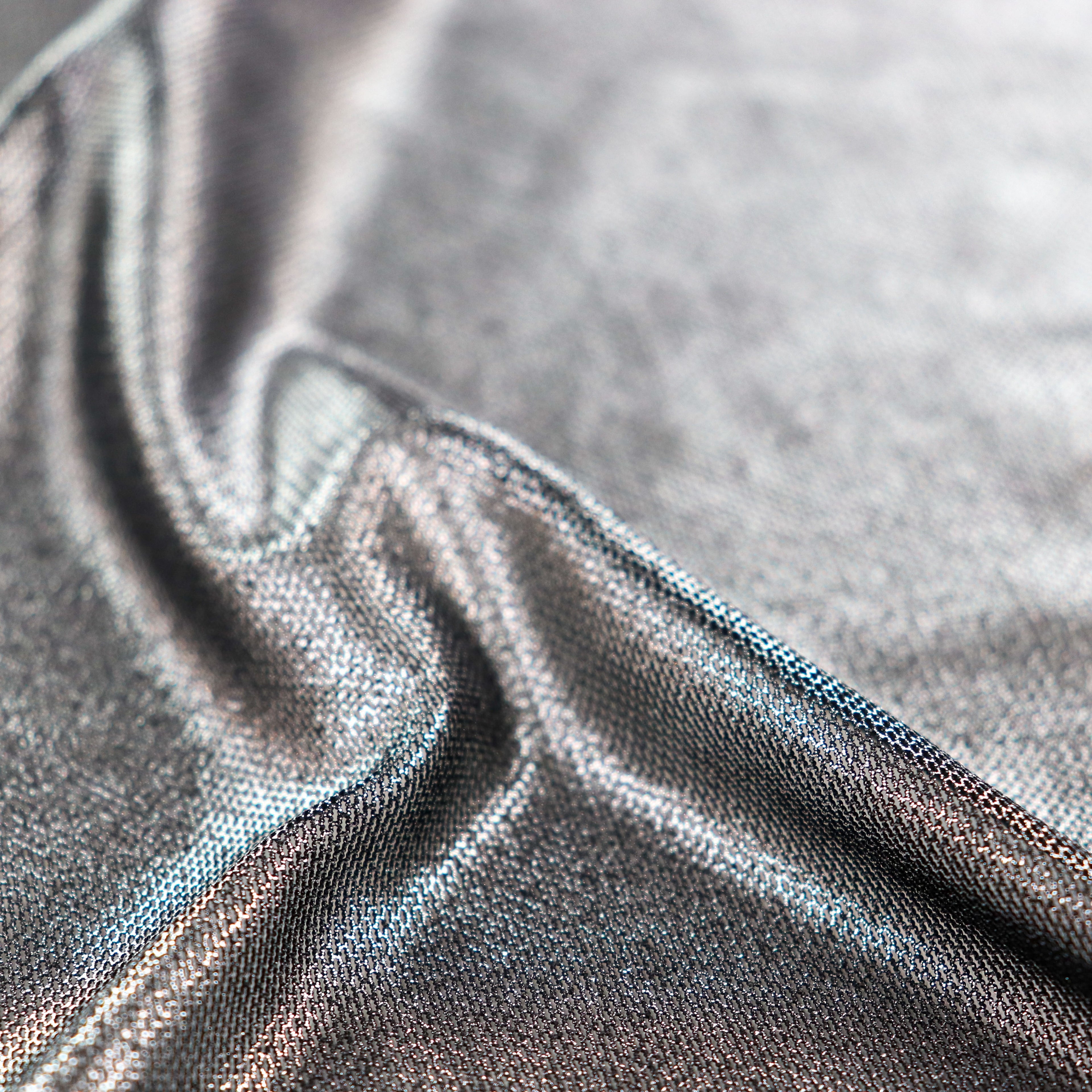 Silver Foil Power Mesh Fabric
