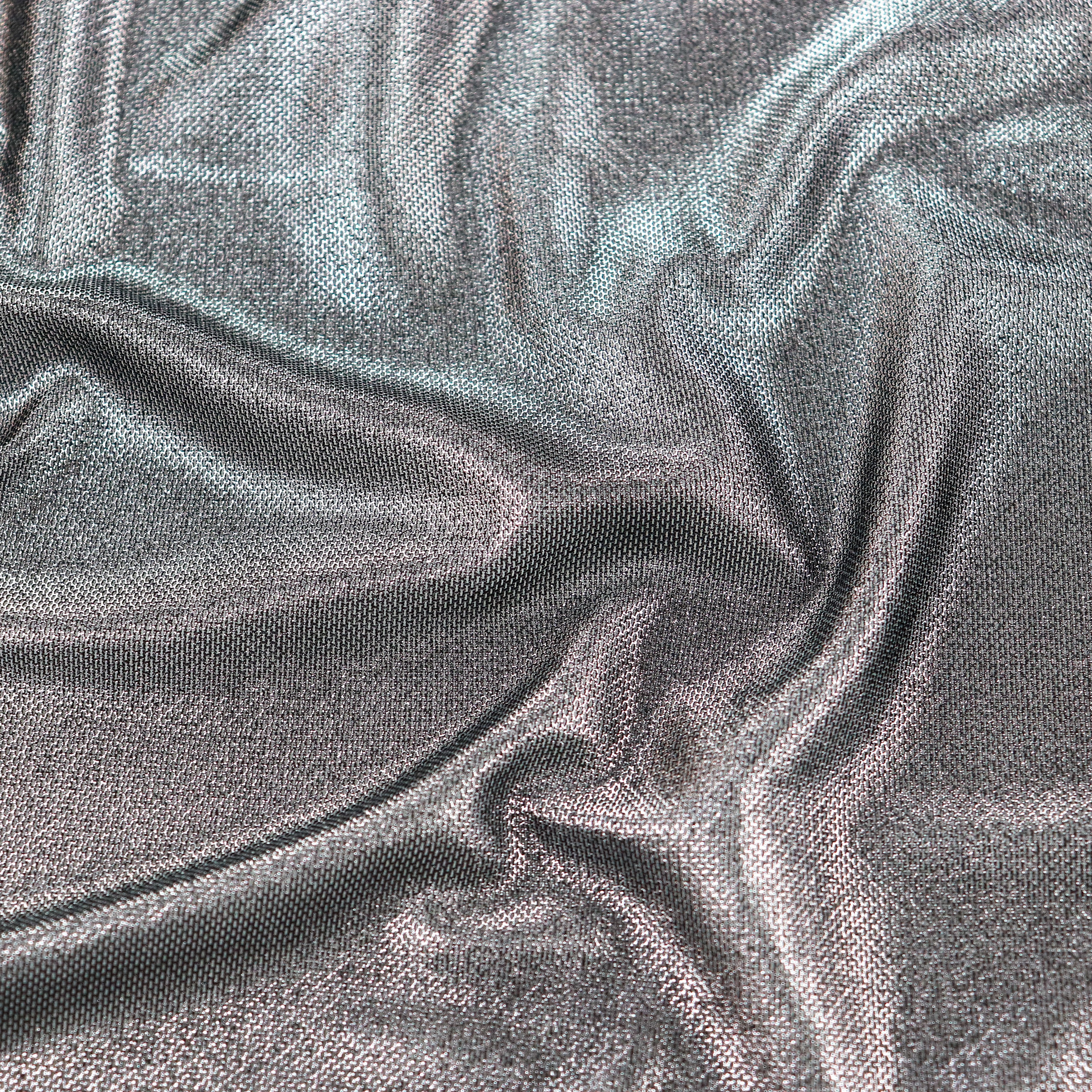 Silver Foil Power Mesh Fabric