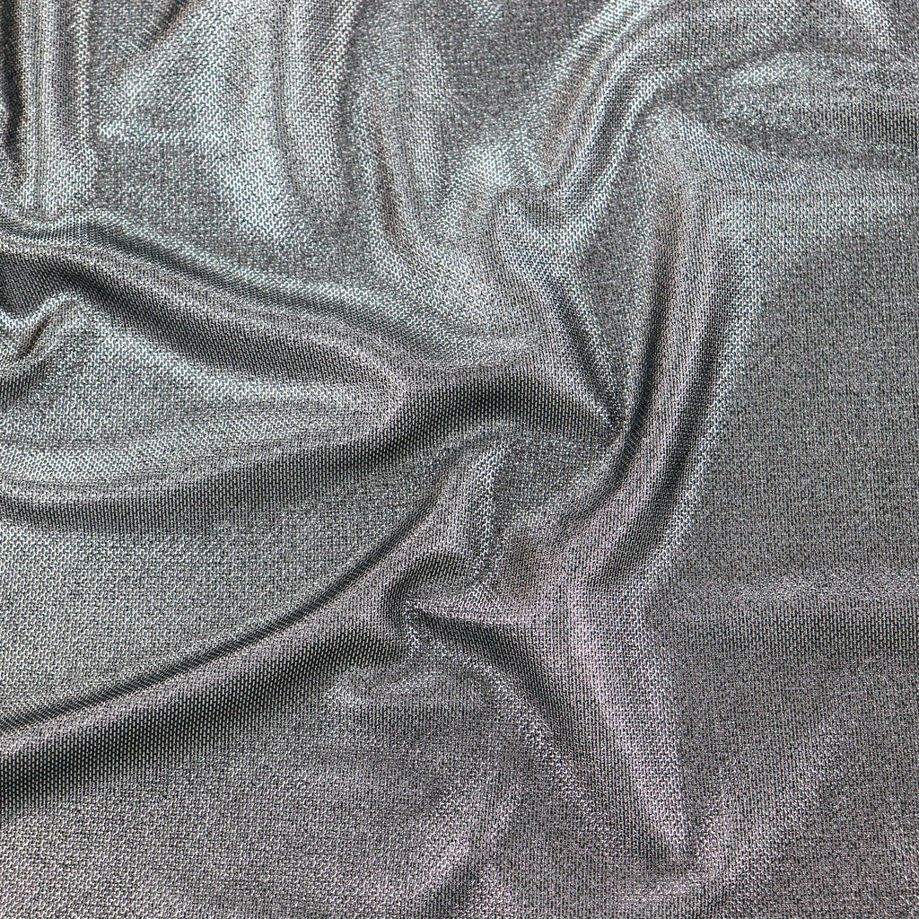Silver Foil Power Mesh Fabric