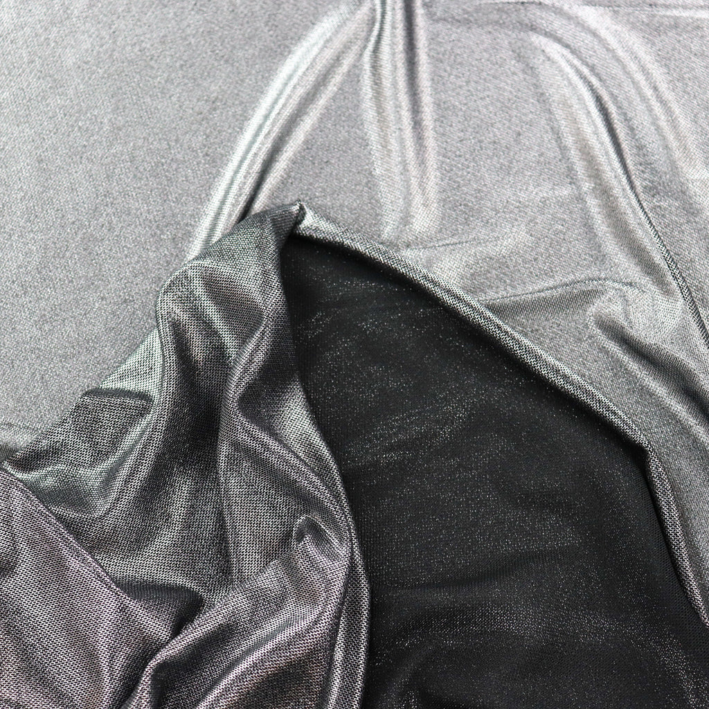 Silver Foil Power Mesh Fabric