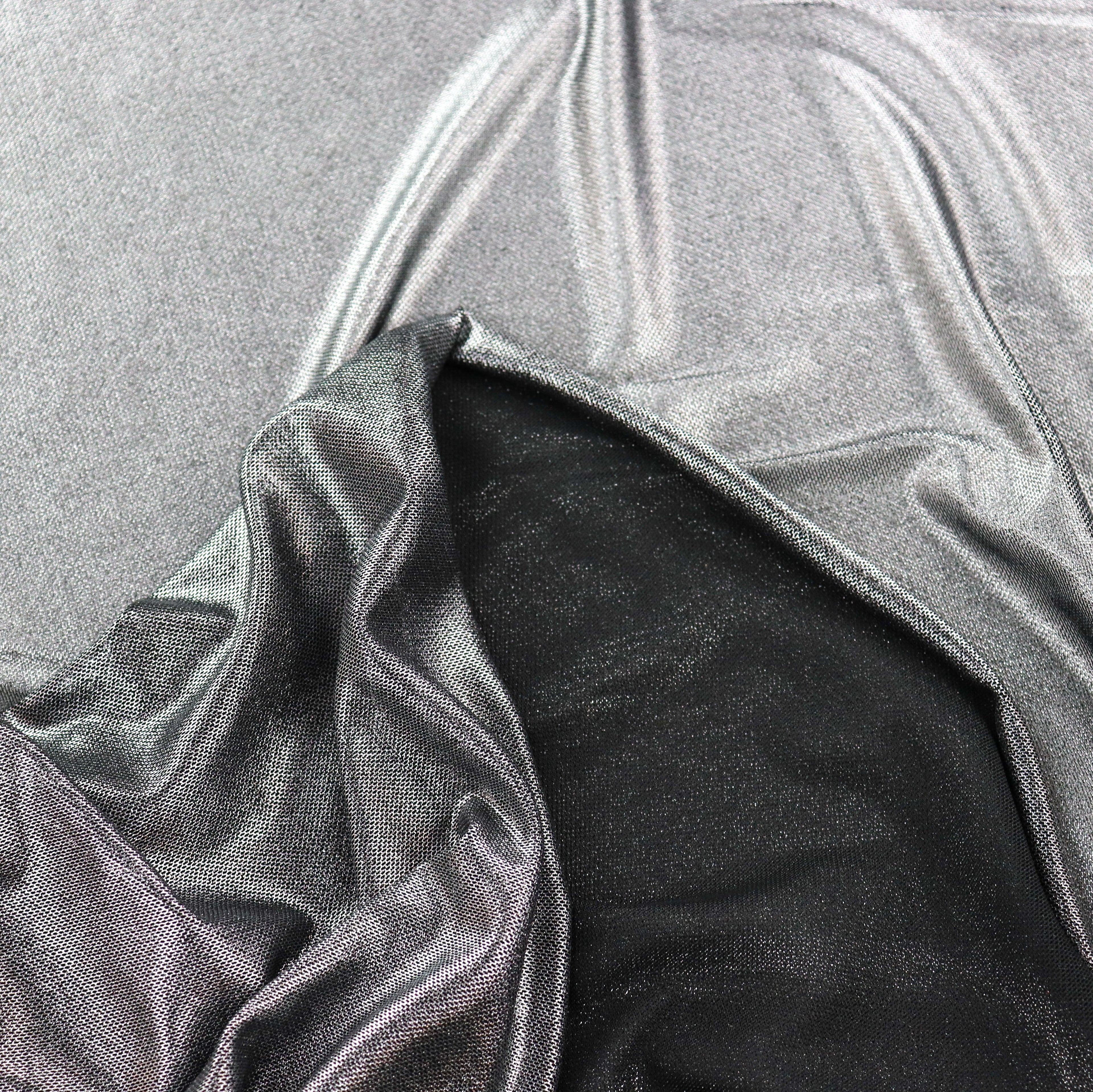 Silver Foil Power Mesh Fabric