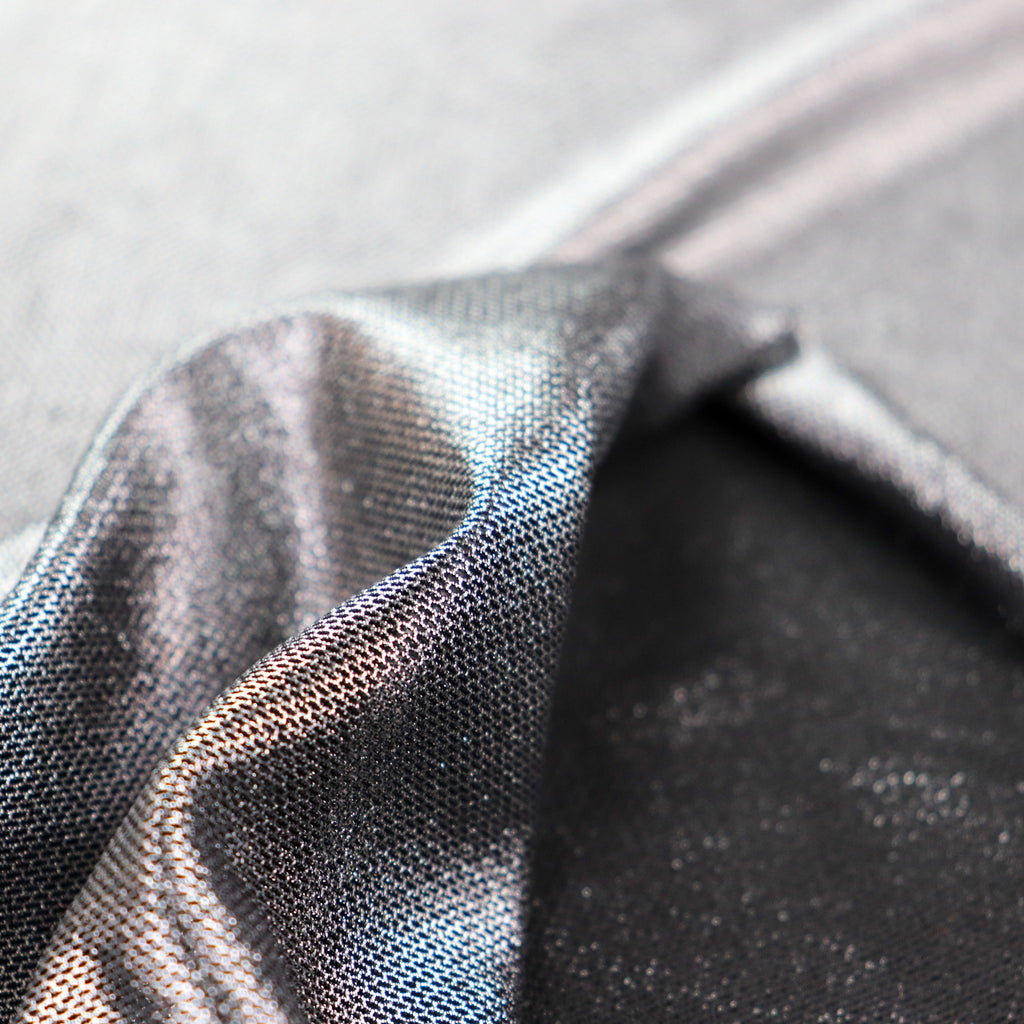 Silver Foil Power Mesh Fabric