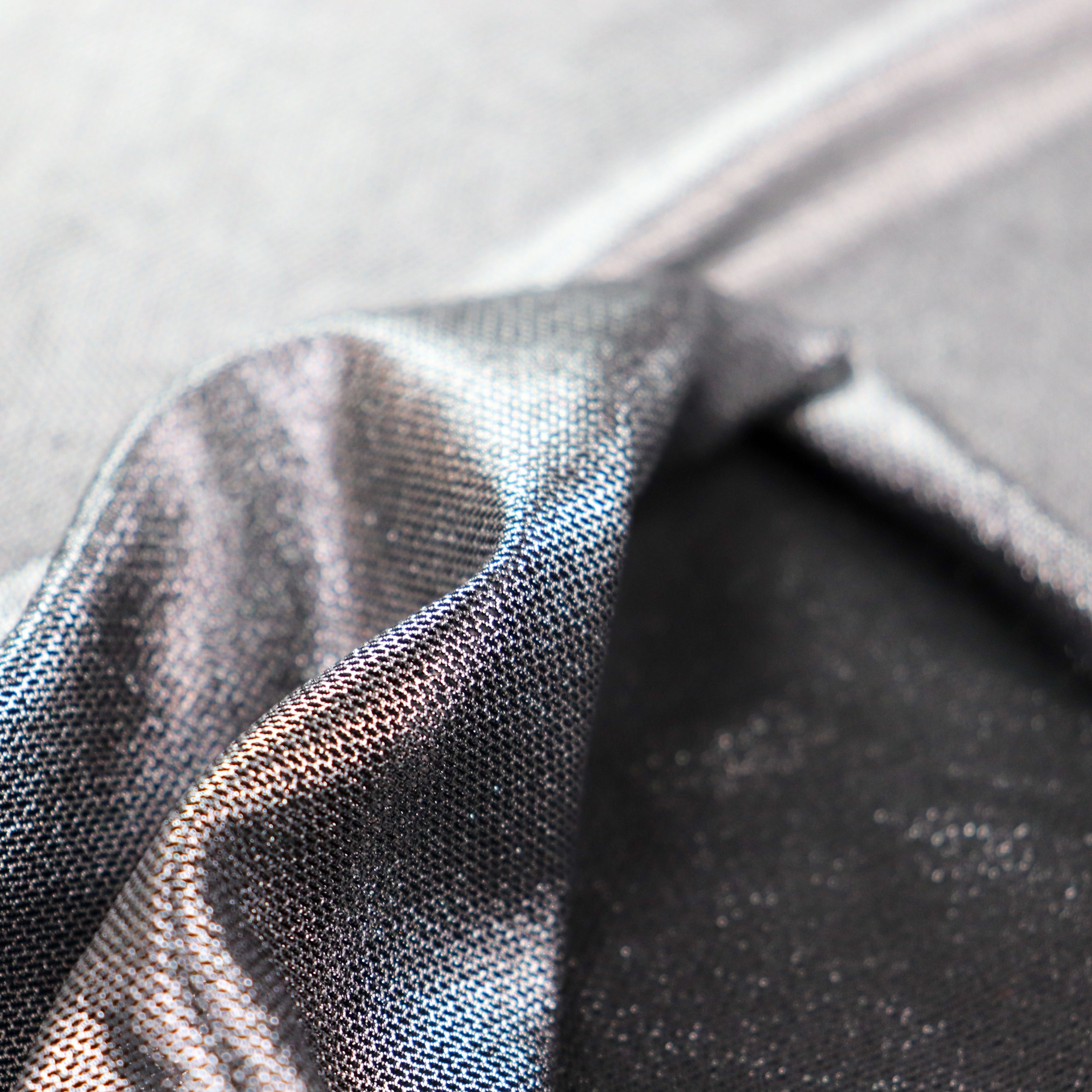 Silver Foil Power Mesh Fabric