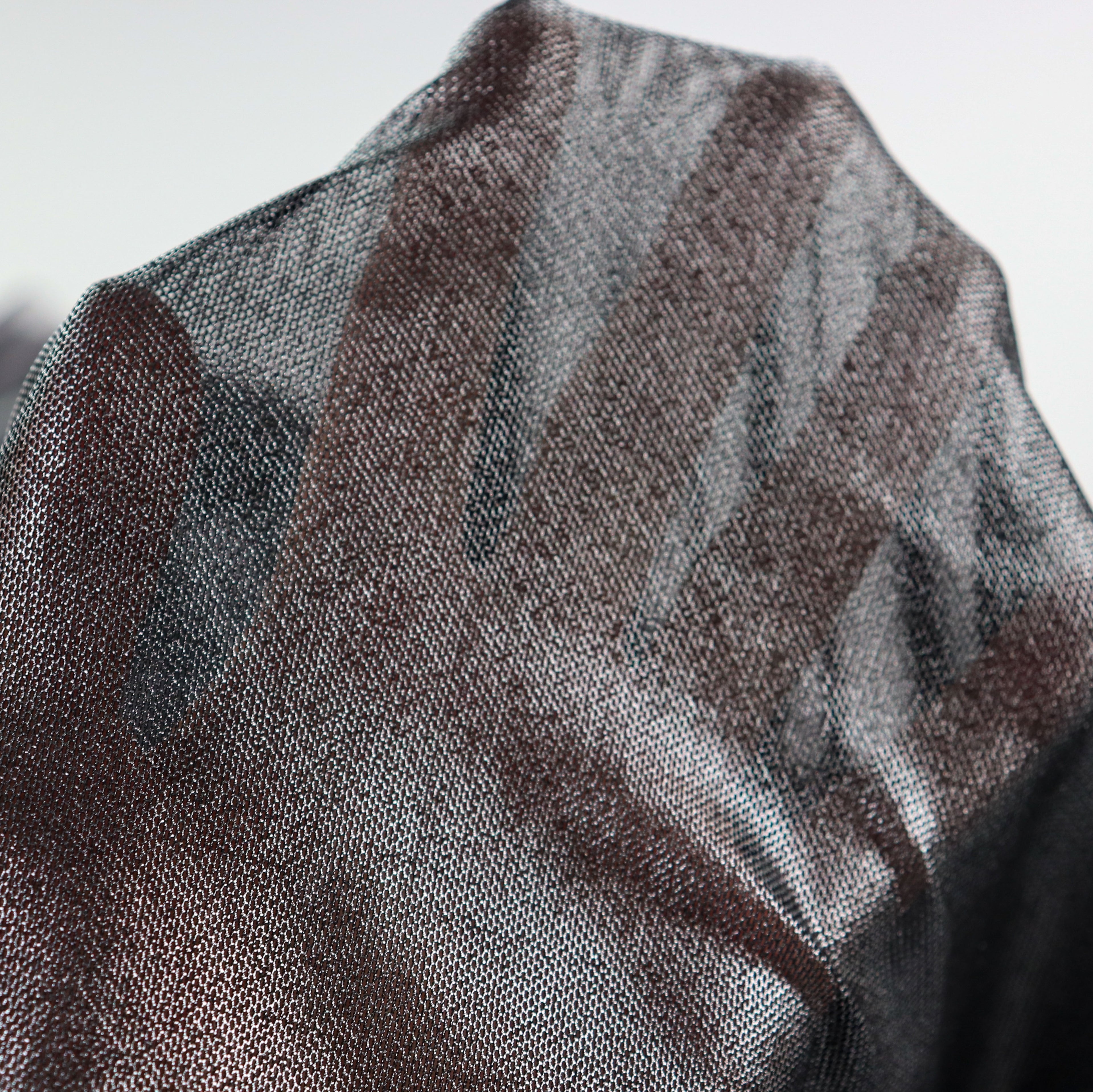 Silver Foil Power Mesh Fabric