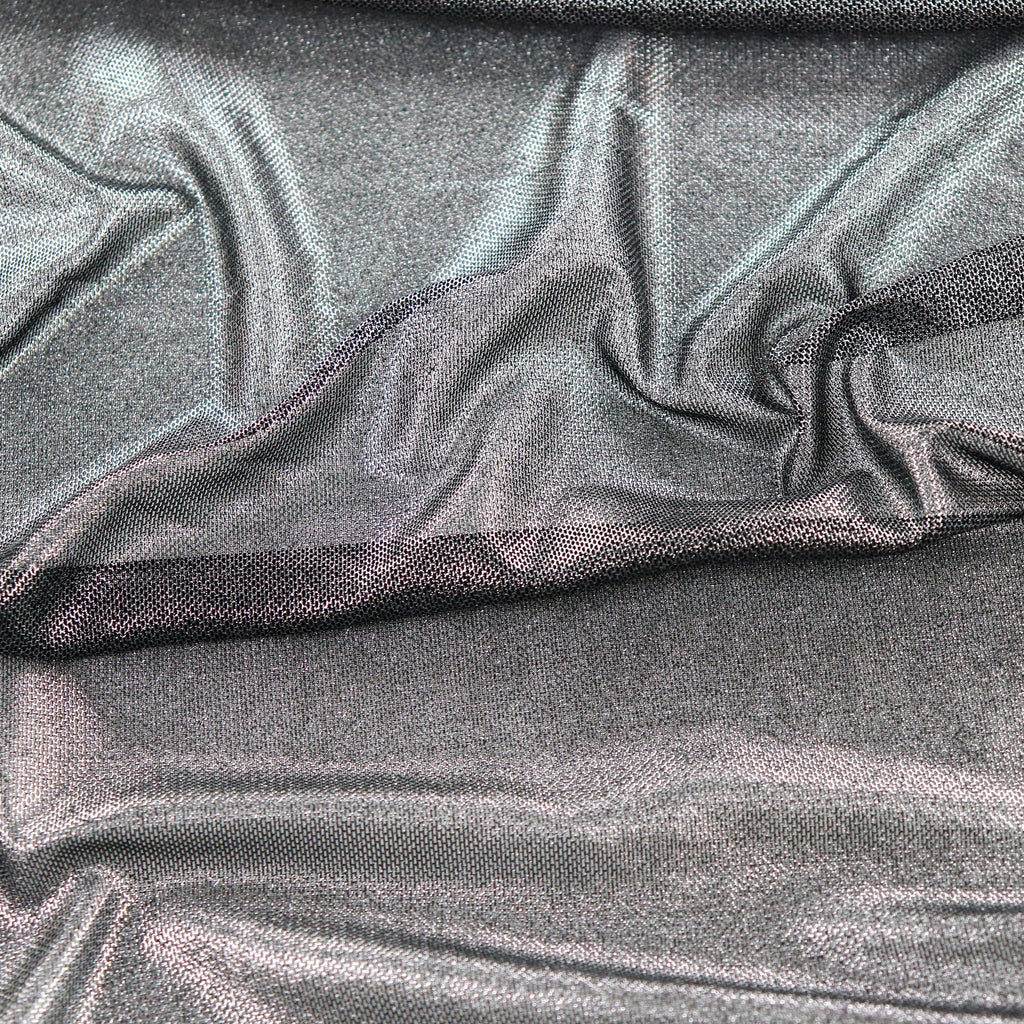 Silver Foil Power Mesh Fabric