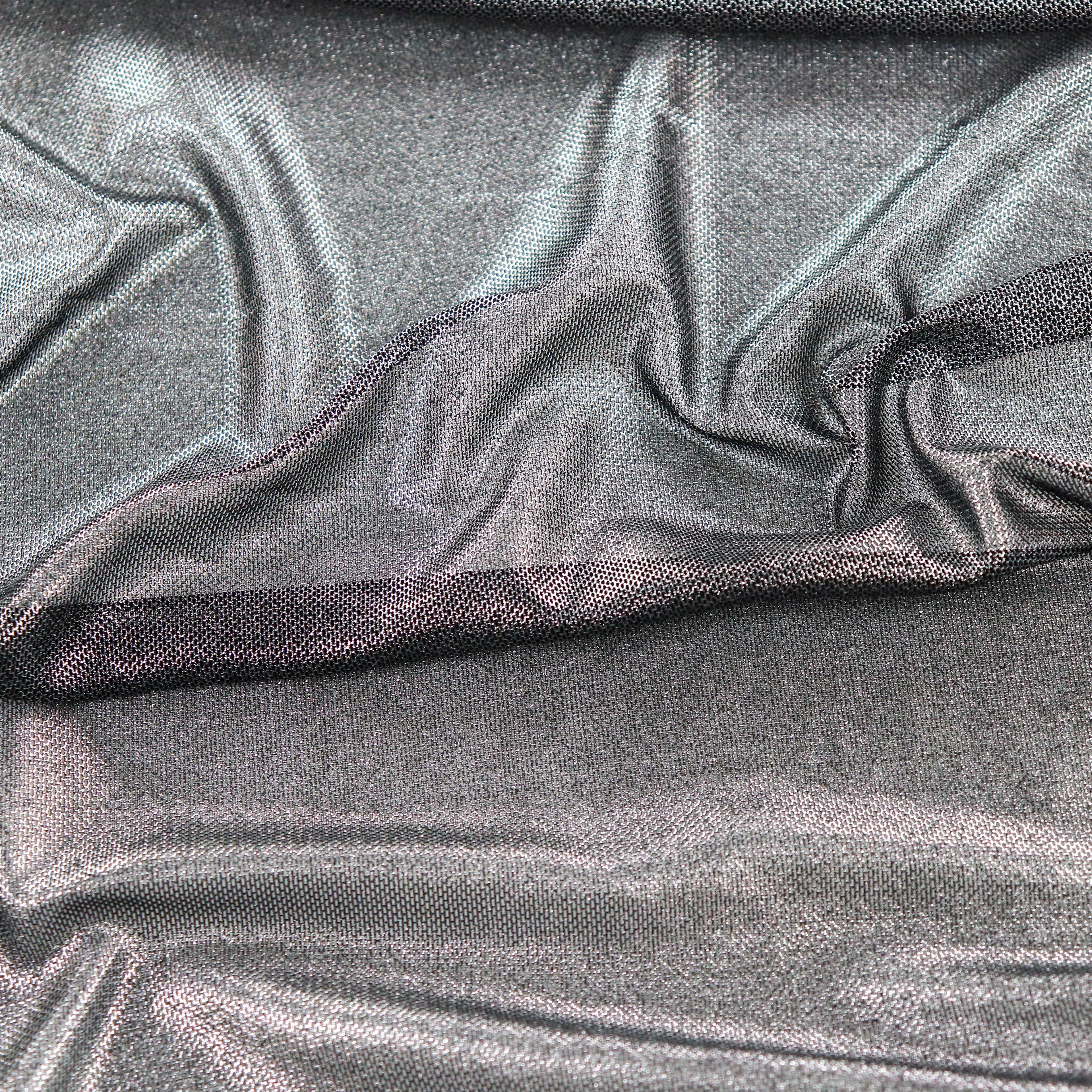 Silver Foil Power Mesh Fabric