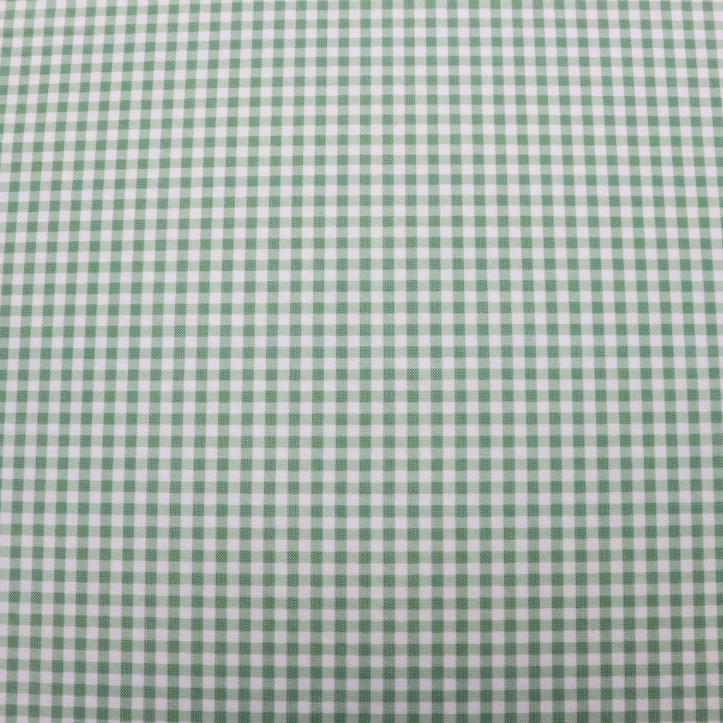 Green & White Gingham Check Power Mesh Stretch Fabric