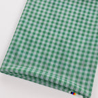 Green & White Gingham Check Power Mesh Stretch Fabric