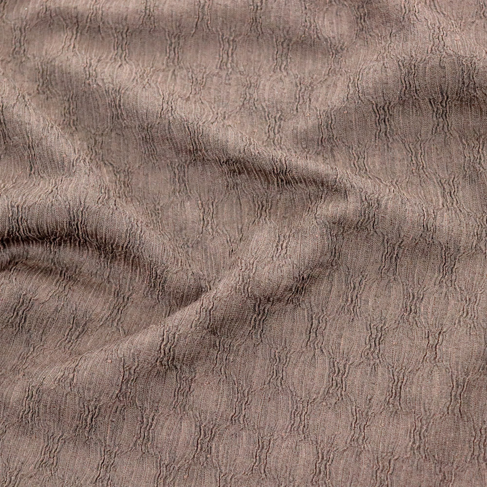 Chocolate Brown Textured 2 Way Stretch Dress Fabric