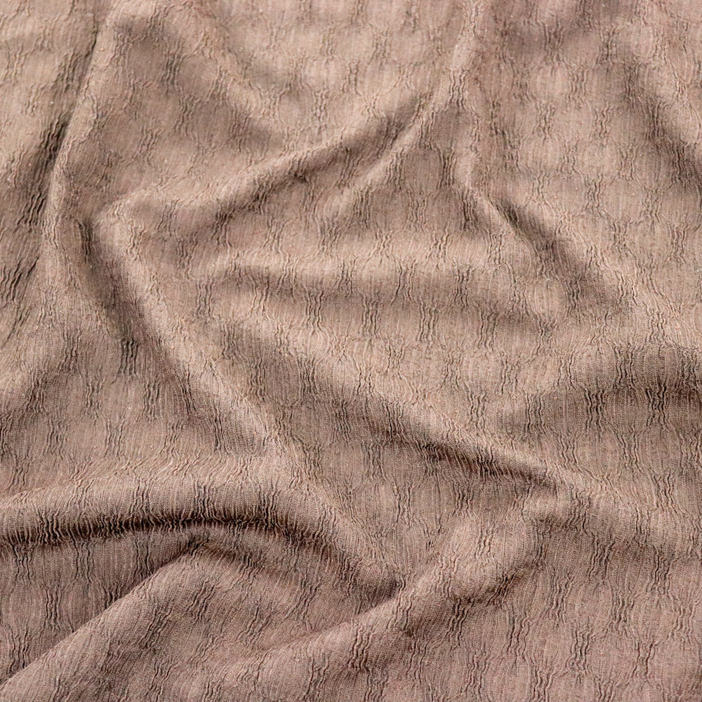 Chocolate Brown Textured 2 Way Stretch Dress Fabric