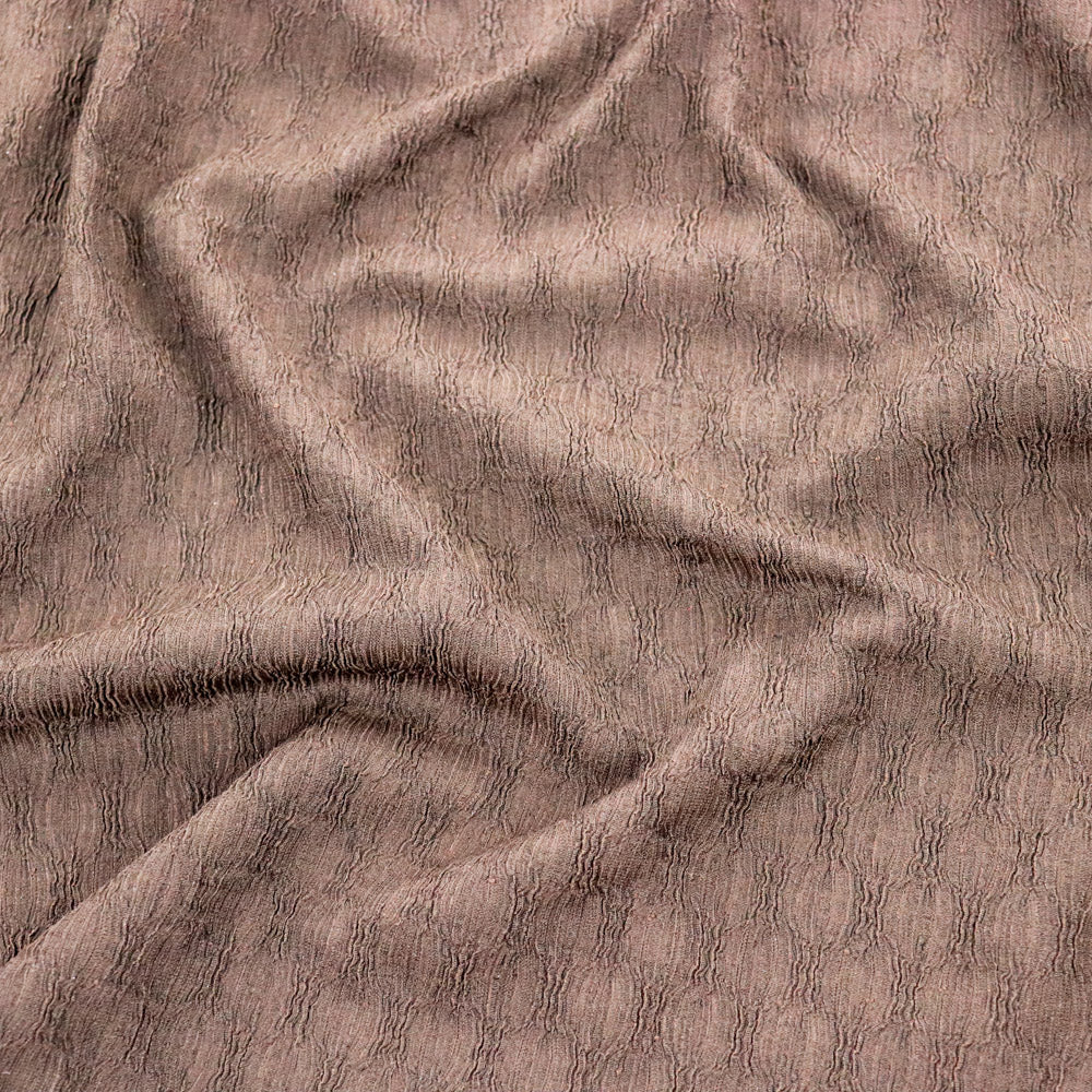 Chocolate Brown Textured 2 Way Stretch Dress Fabric