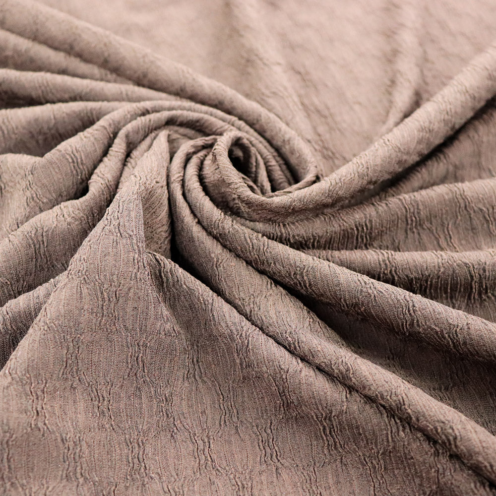 Chocolate Brown Textured 2 Way Stretch Dress Fabric