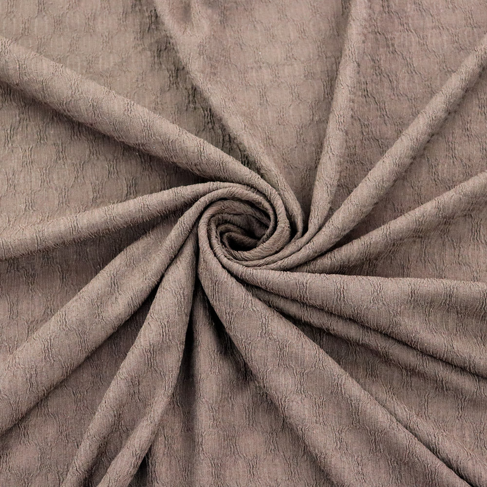 Chocolate Brown Textured 2 Way Stretch Dress Fabric