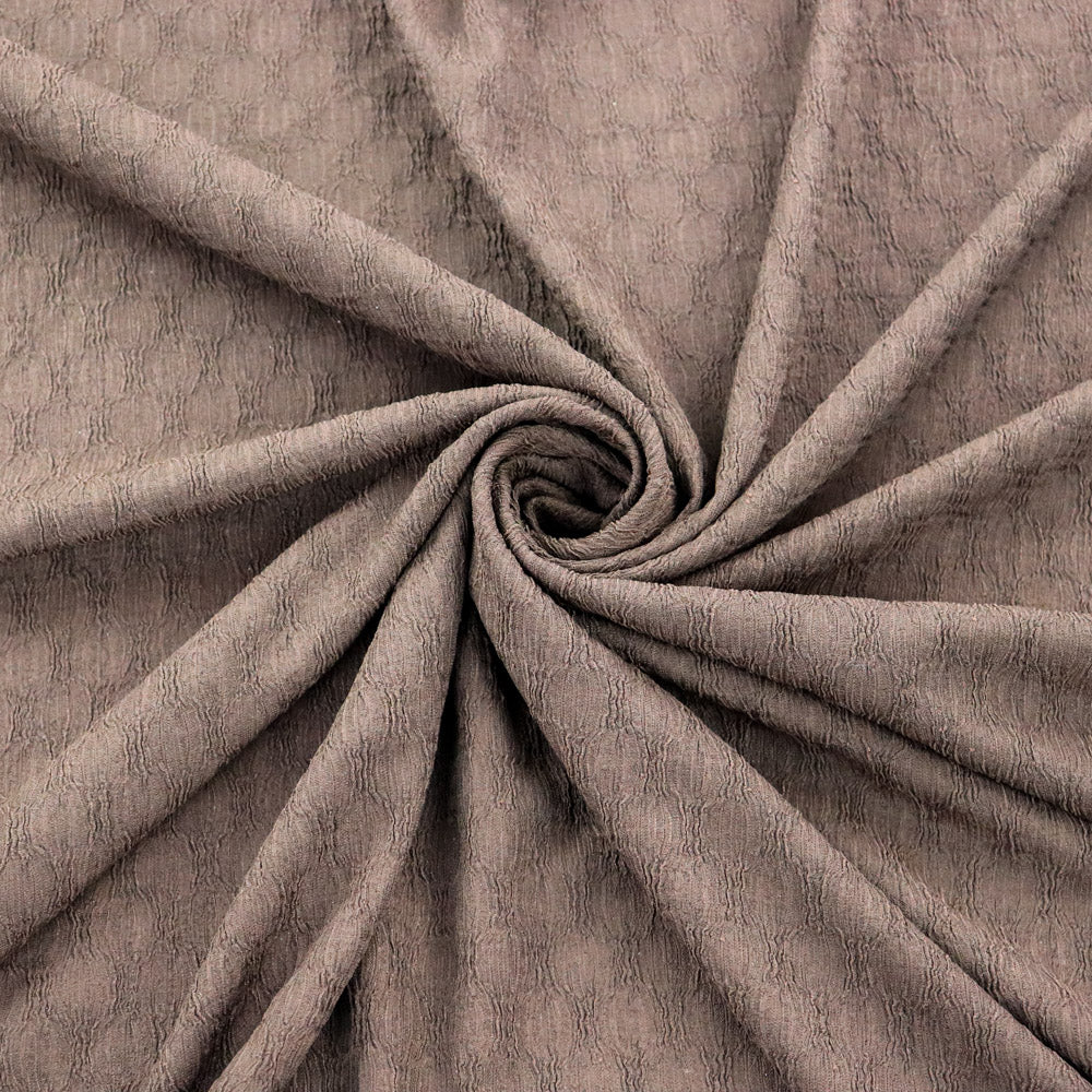 Chocolate Brown Textured 2 Way Stretch Dress Fabric