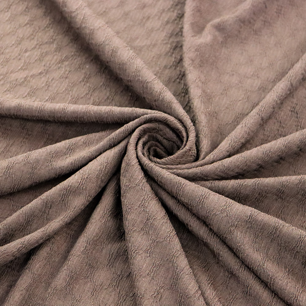 Chocolate Brown Textured 2 Way Stretch Dress Fabric