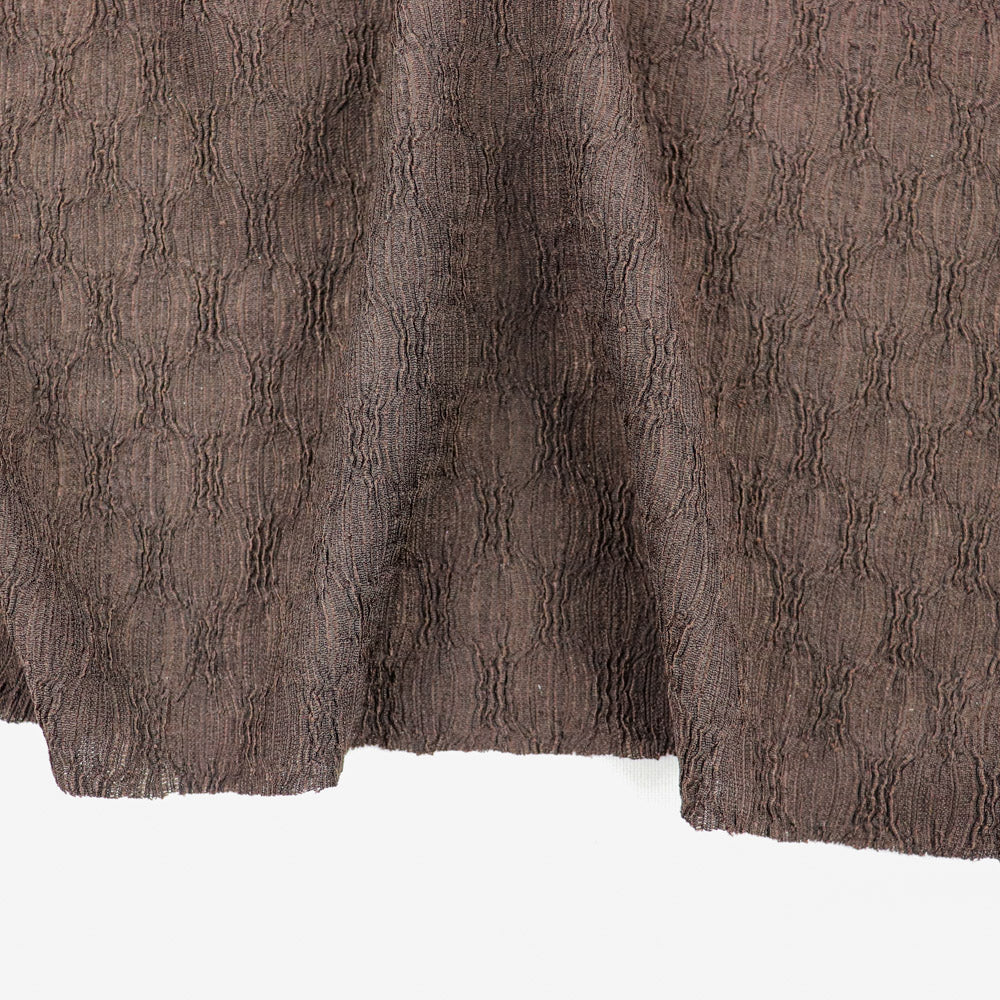 Chocolate Brown Textured 2 Way Stretch Dress Fabric