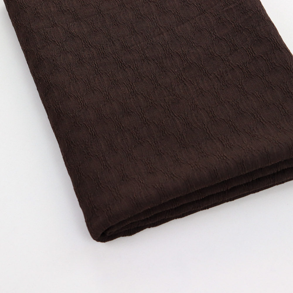 Chocolate Brown Textured 2 Way Stretch Dress Fabric