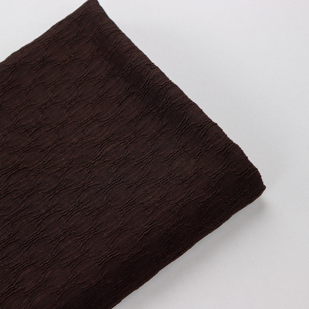 Chocolate Brown Textured 2 Way Stretch Dress Fabric