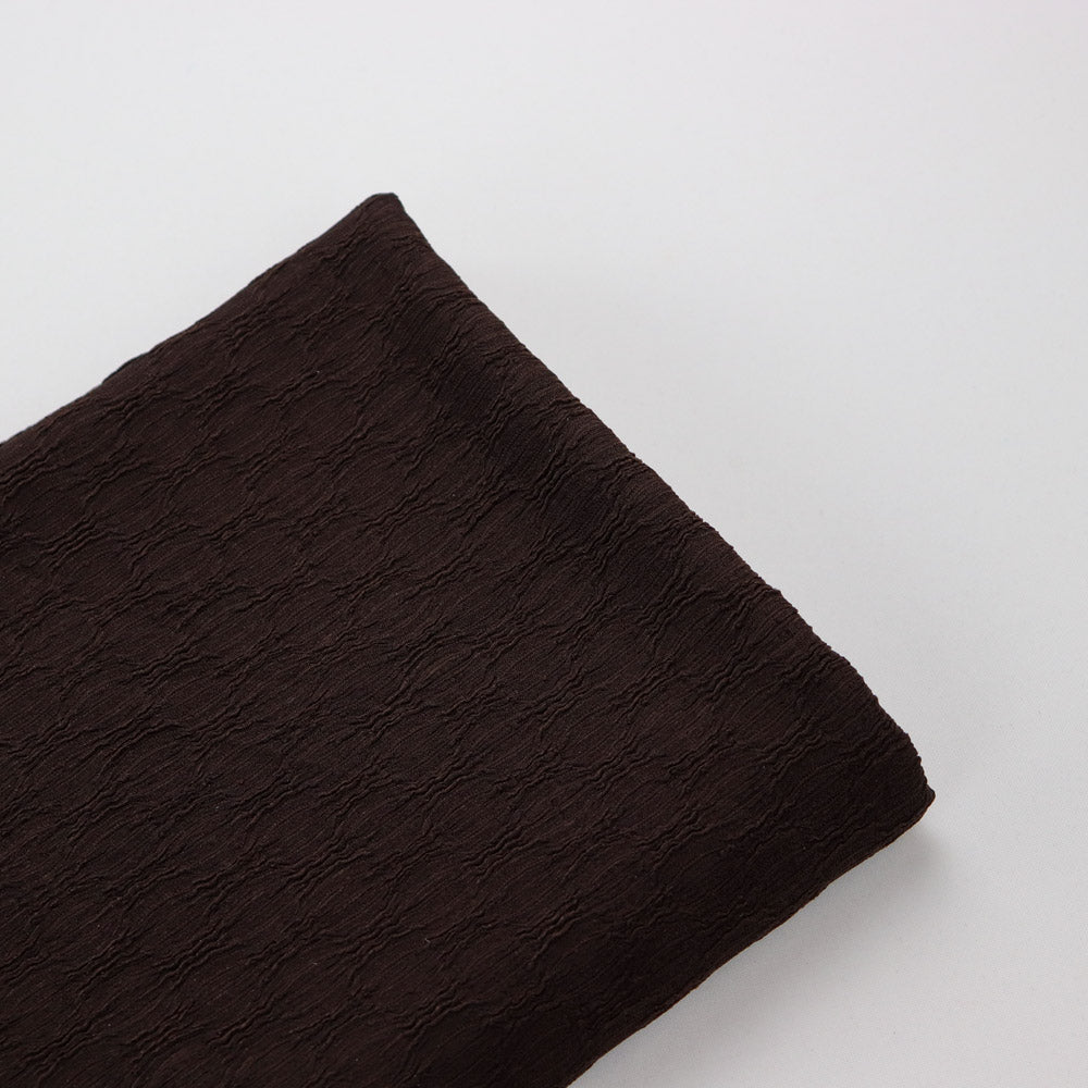 Chocolate Brown Textured 2 Way Stretch Dress Fabric