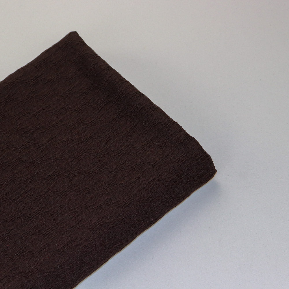 Chocolate Brown Textured 2 Way Stretch Dress Fabric