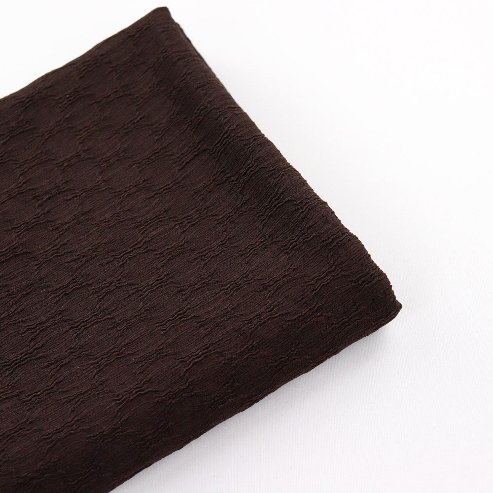 Chocolate Brown Textured 2 Way Stretch Dress Fabric