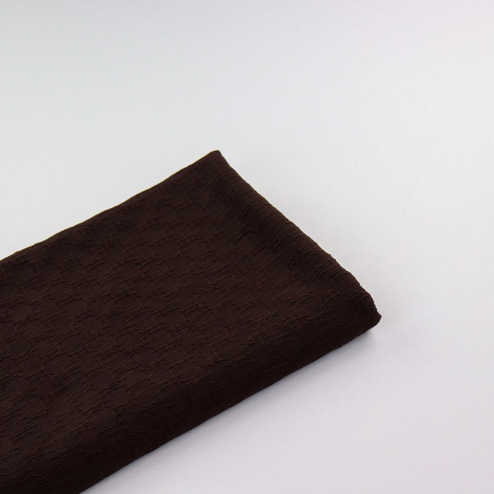 Chocolate Brown Textured 2 Way Stretch Dress Fabric