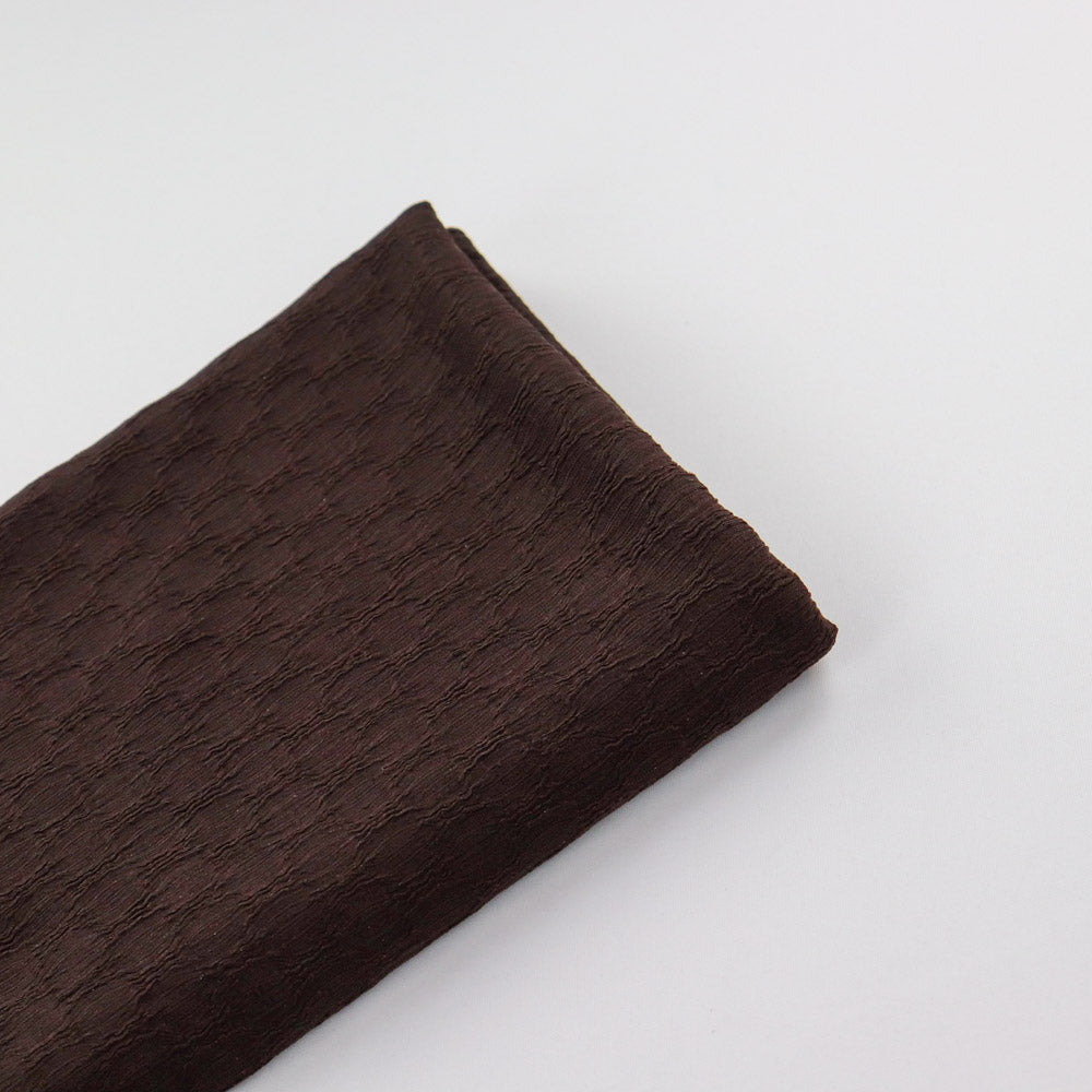 Chocolate Brown Textured 2 Way Stretch Dress Fabric