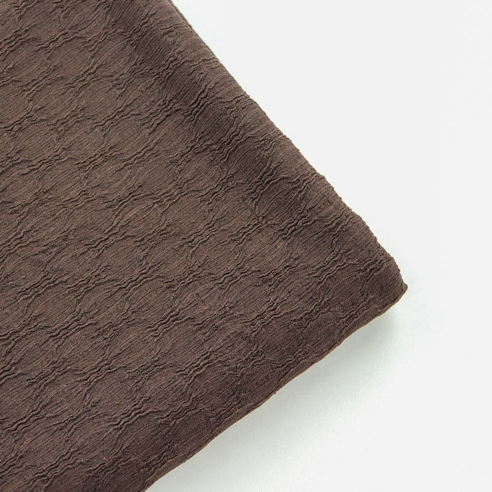 Chocolate Brown Textured 2 Way Stretch Dress Fabric