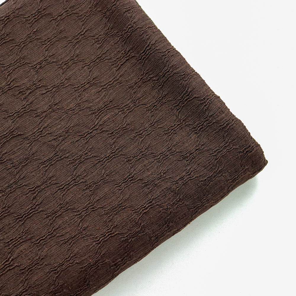 Chocolate Brown Textured 2 Way Stretch Dress Fabric