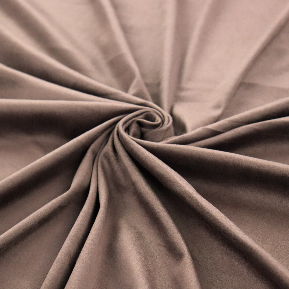 Chocolate Brown 2 Way Stretch Suede Fabric