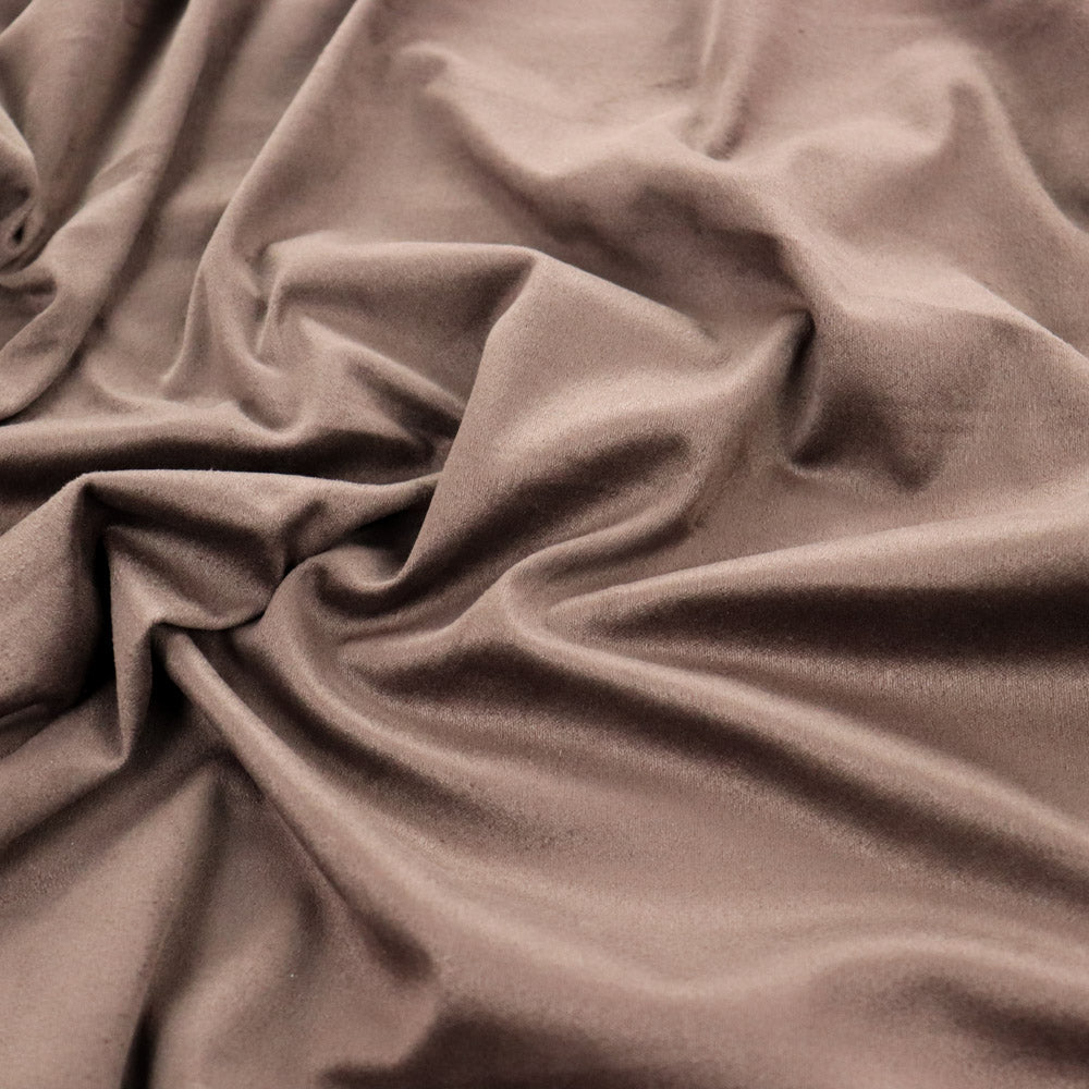 Chocolate Brown 2 Way Stretch Suede Fabric