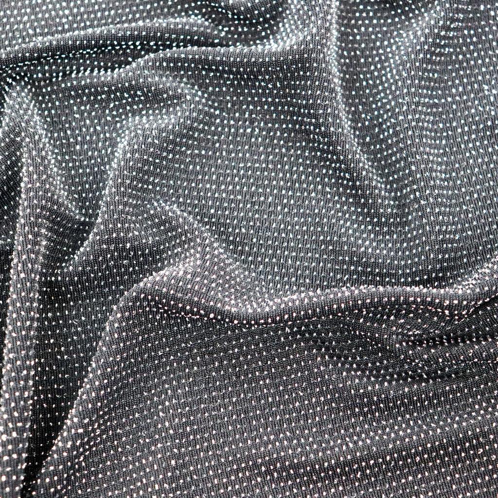 Black Metallic Nylon Frice Fabric