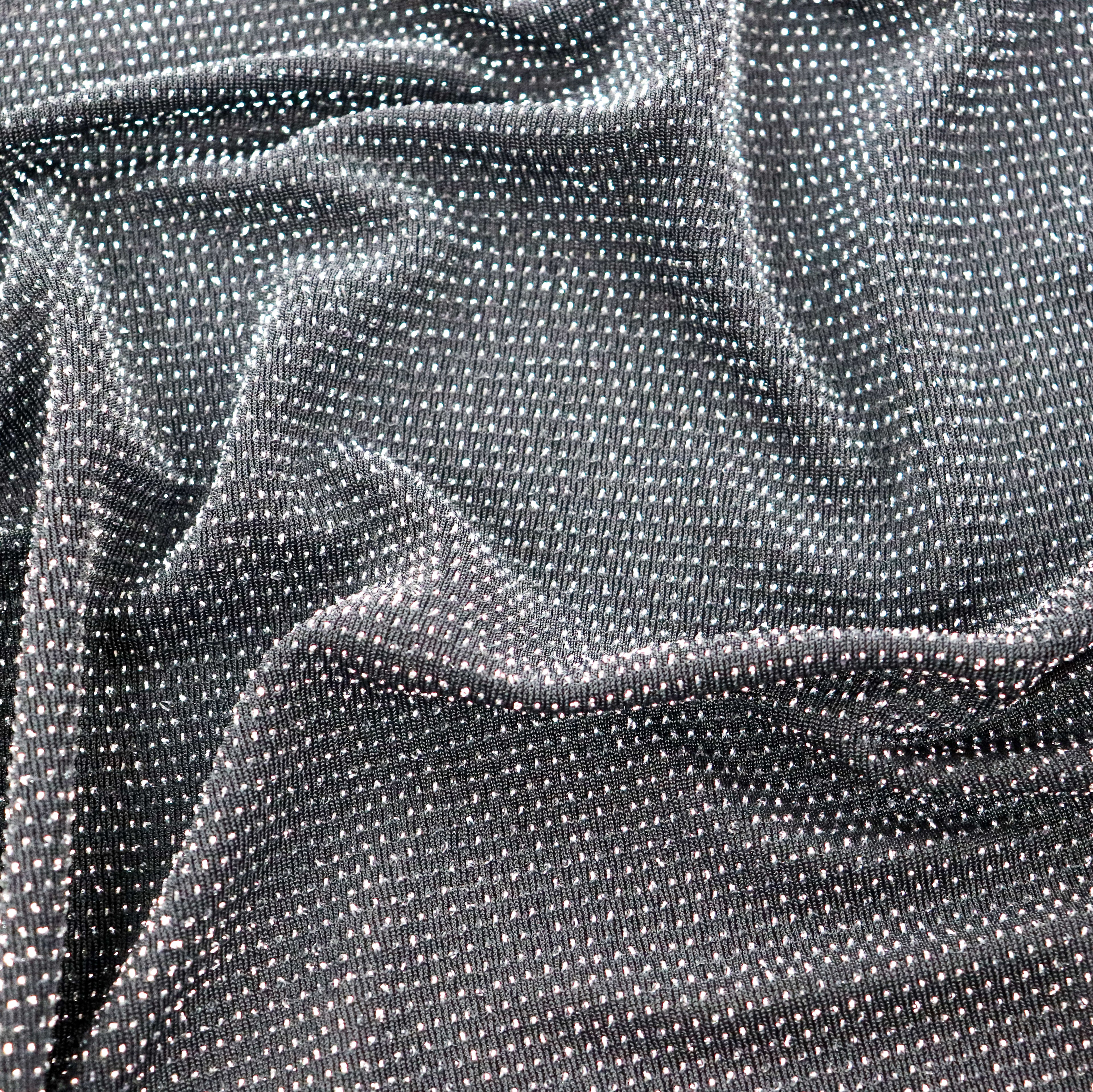 Black Metallic Nylon Frice Fabric